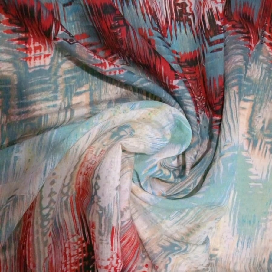 Glass Blur Print On French Rayon S23-FRPS16
