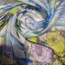 Window Flower Print On Habutai Satin