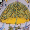 Umbrella Print On Silk Chiffon S23-SCPS284