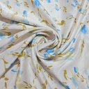 Floral White Base Print On Korean Satin S24 KSPS3109