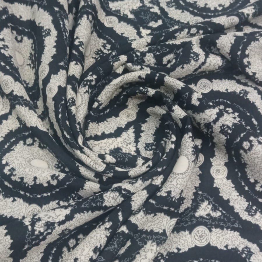 White & Black Check Print On Sandwash Crepe S24 SCPS17 (copy)