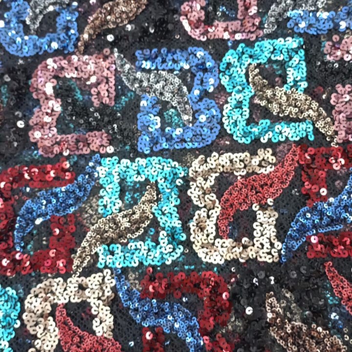 Embroidered Sequins ( Butterfly Colour-Black)