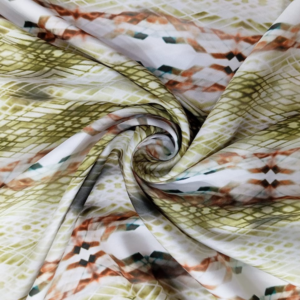 Brown Snake Skin Print On Twill Satin TPB72 (PA03C#1)