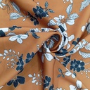 Tan Chrome Satin Floral Print Fabric SS22N CSPB09