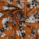 Tan Chrome Satin Floral Print Fabric SS22N CSPB09