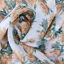 Marigold Flower Print On Organza SS22A-ORPA26