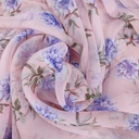 Pink Base Floral Print On Organza SS22A ORPA55
