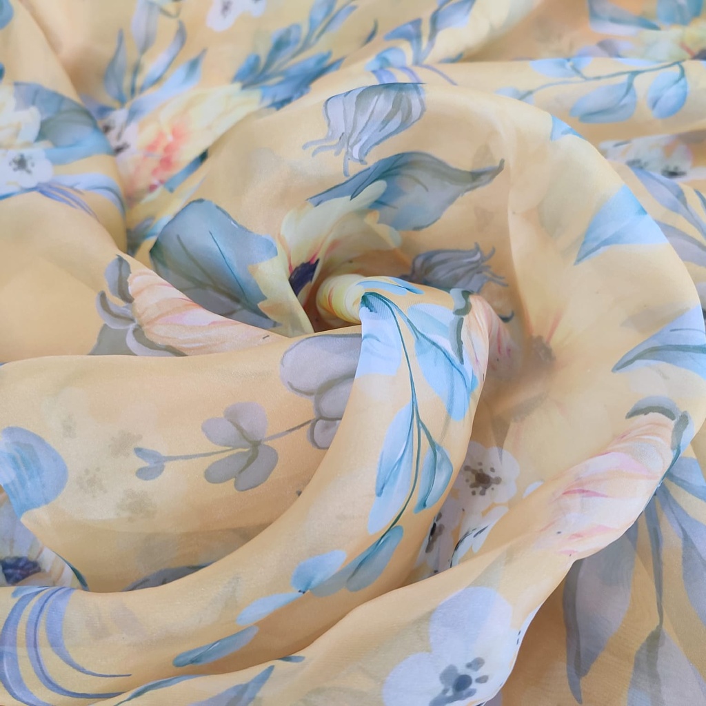 Sun Flower Print On Organza SS22A ORPA13