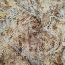 Brown & Beige Snake Print On Flat Chiffon S23 FCPS247