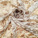 Brown & Beige Snake Print On Flat Chiffon S23 FCPS247