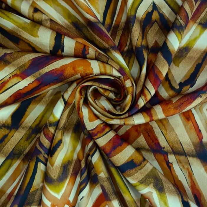 Chevron Print On Twill Satin TPB124 (D#71C#4)