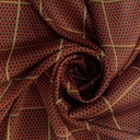 Red Check Black Spot Print On Twill Satin S23-TSPS03
