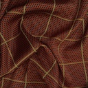 Red Check Black Spot Print On Twill Satin S23-TSPS03