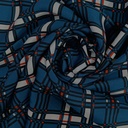 White Blue Check Print On Twill Satin S23-TSPS04