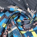 Multi Colour Chevron Print On Korean Satin SS22L-KSPL17