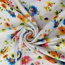 Multi Colour Floral Art Print On Korean Satin S2 KSPS75