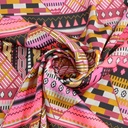 Neon Triangle Print On Korean Satin S23-KSPS78