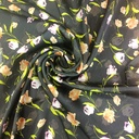 Red & Orange Roses Print On Korean Satin S23-KSPS95