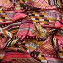 Neon Triangle Print On Korean Satin S23-KSPS78