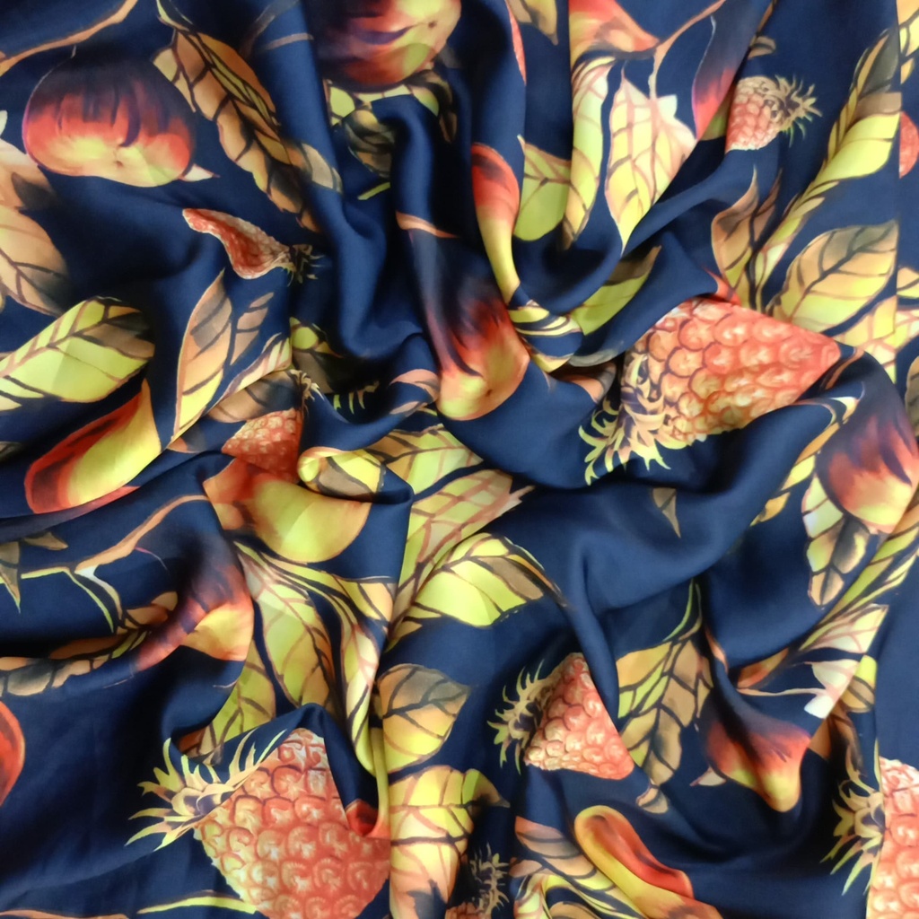 Pineapple Print On Korean Satin S23 KSPS88