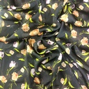 Red & Orange Roses Print On Korean Satin S23-KSPS95