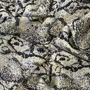 Black & Yellow Snake Print On Korean Satin S24 KSPS123