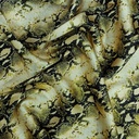 Black & Gold Snake Print On Korean Satin S24 KSPS124