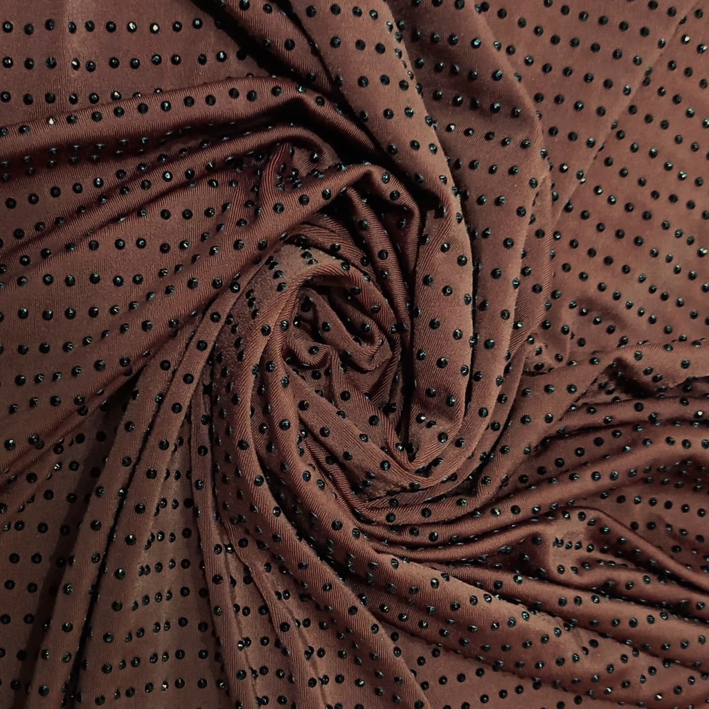 Black & Brown Rhinestone Fabric