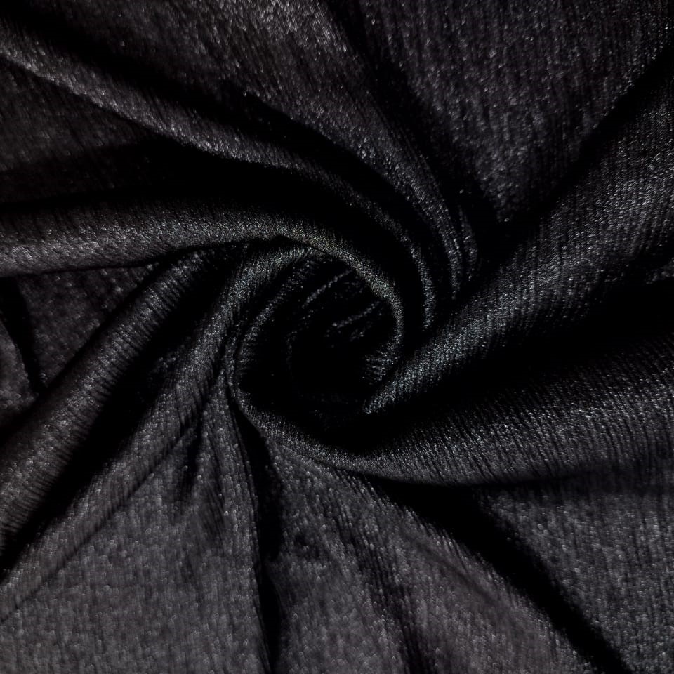 Black Lurex Pleated Fabric
