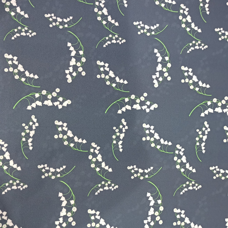 White Flower Print On Royal Georgette SS22A-RGPA24