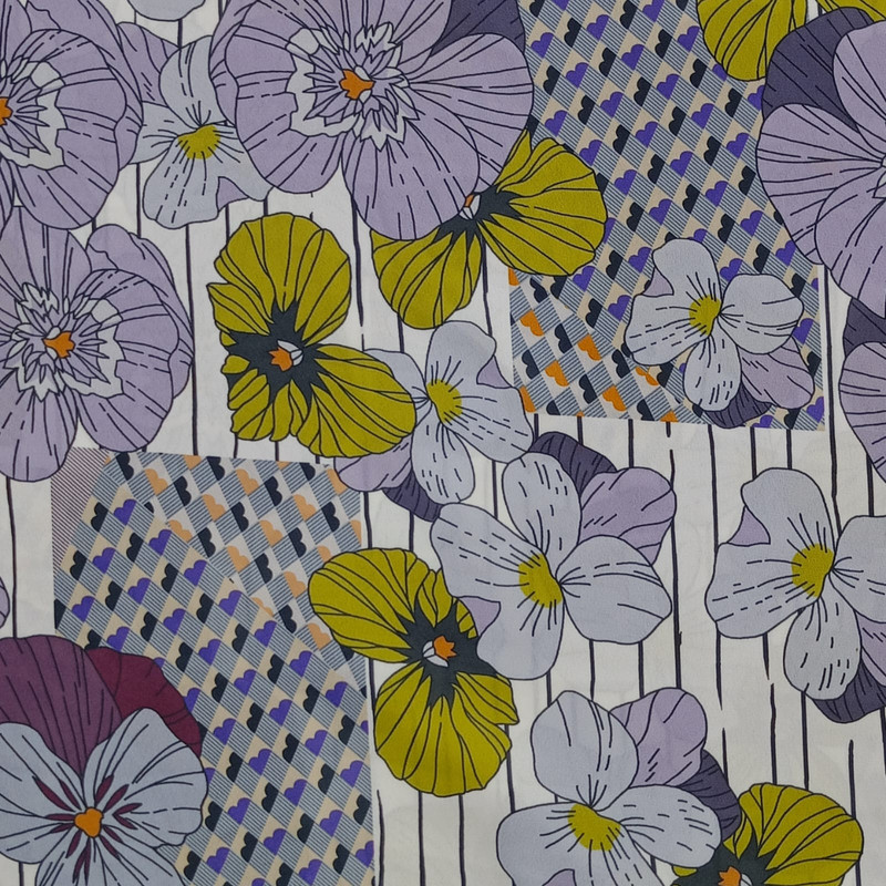 Big Flower Wall Print On Royal Georgette SS22L RGPL11