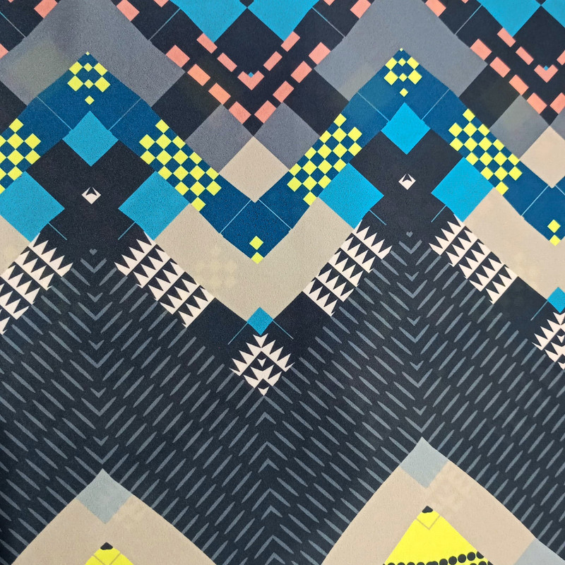 Multi Colour Chevron Print On Royal Georgette SS22L RGPL17