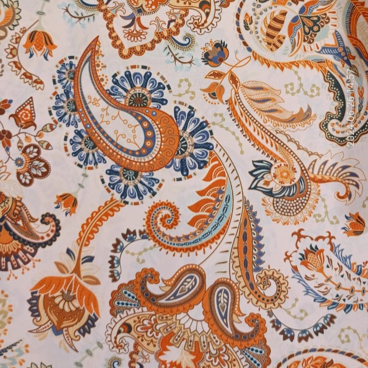 Golden Leaf Print On Royal Georgette SS22N RGPB14