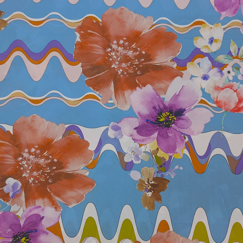 Flowers Print On Royal Georgette SS22N RGPB20