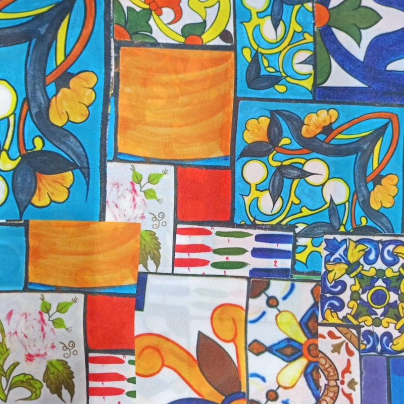 Multi Colour Traditional Print On Royal Georgette SS22N RGPB25