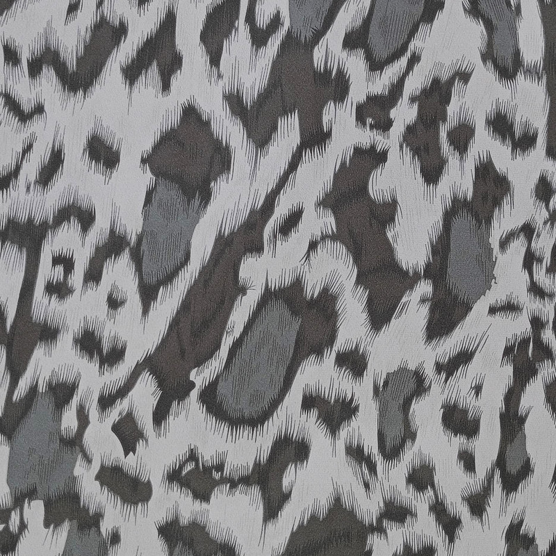 Grey & White Leopard Print On Royal Georgette SS22N RGPB36