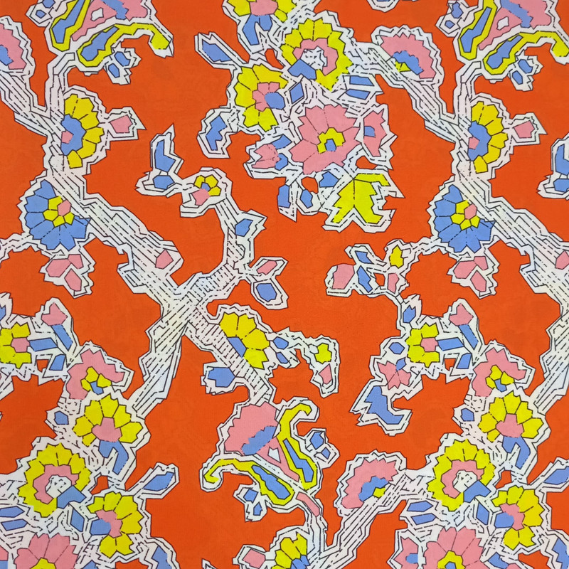 Brown Base Floral Print On Royal Georgette SS22N RGPB89