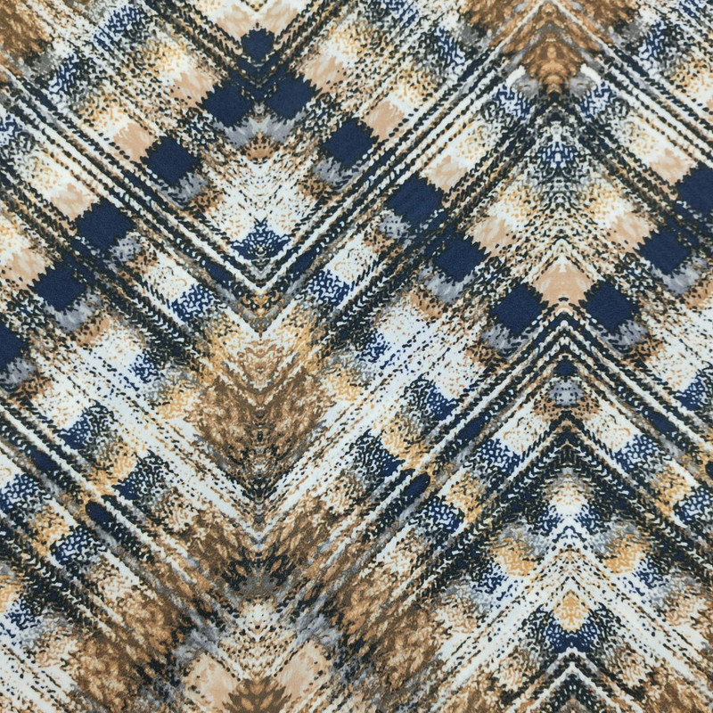 Brown Abstract Art Print On Royal Georgette SS2N RGPB118
