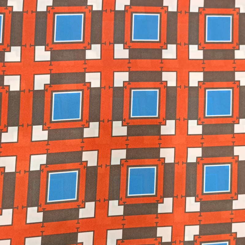 Brown Box Geometrical Print On Royal Georgette SS22N RGPB10