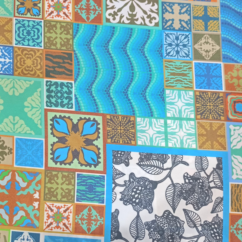 Geometric Wall Artwork Print On Royal Georgette SS22N RGPB18