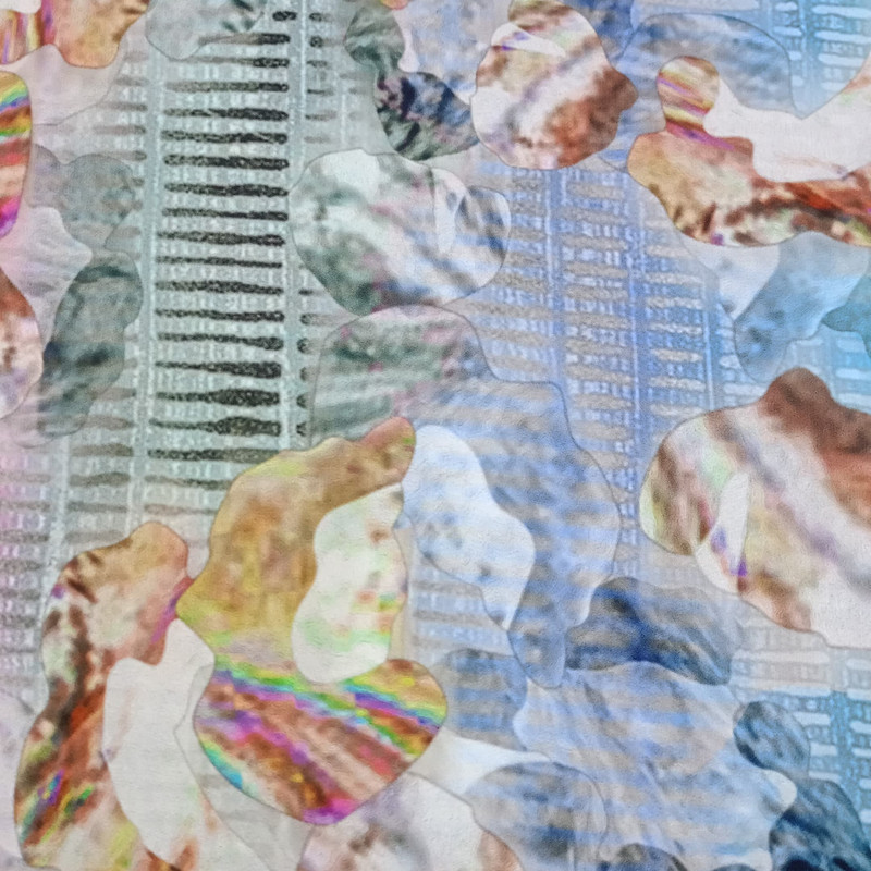 Tropical Escape Print On Royal Georgette   S23 RGPS18
