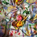 White Window Floral Print On Korean Satin (SS24) KSPS64