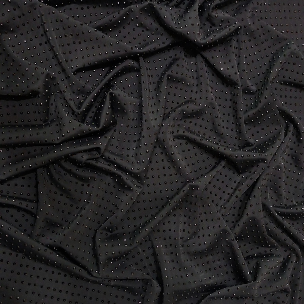 All Black Rhinestone Fabric