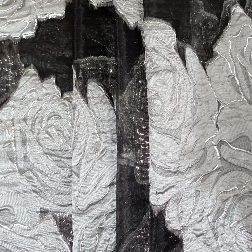 Organza Jacquard OJ-150 (Silver Black)