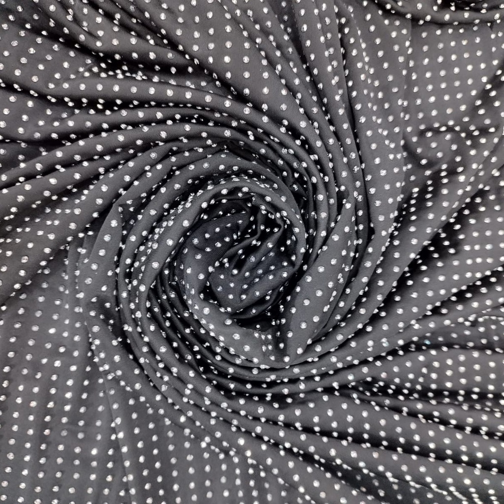 Black Silver Rhinestone Fabric