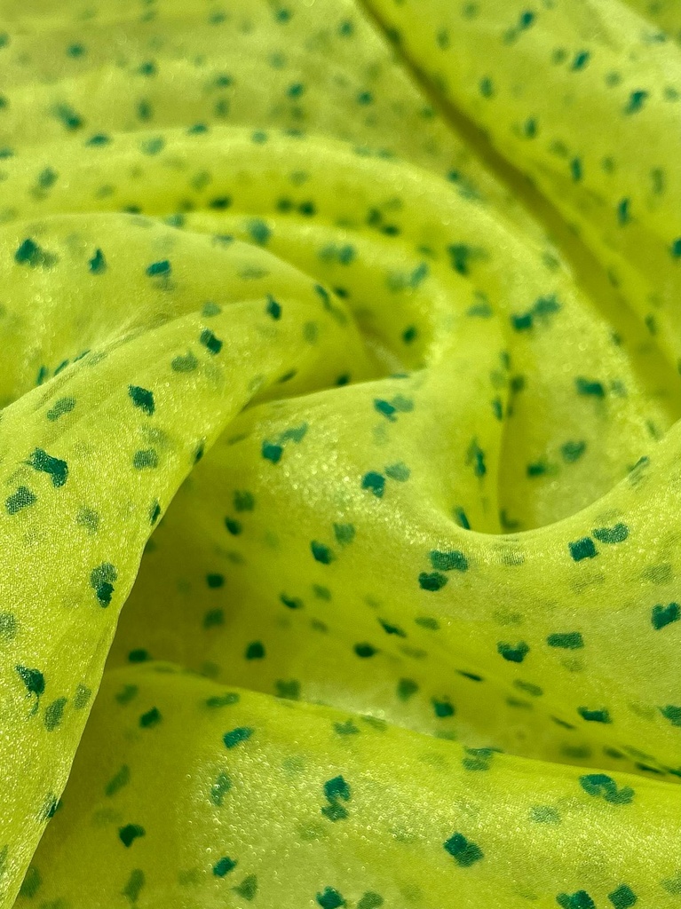 Madonna Organza Dyed Fabric (Two Tone)(Green on Yellow10)