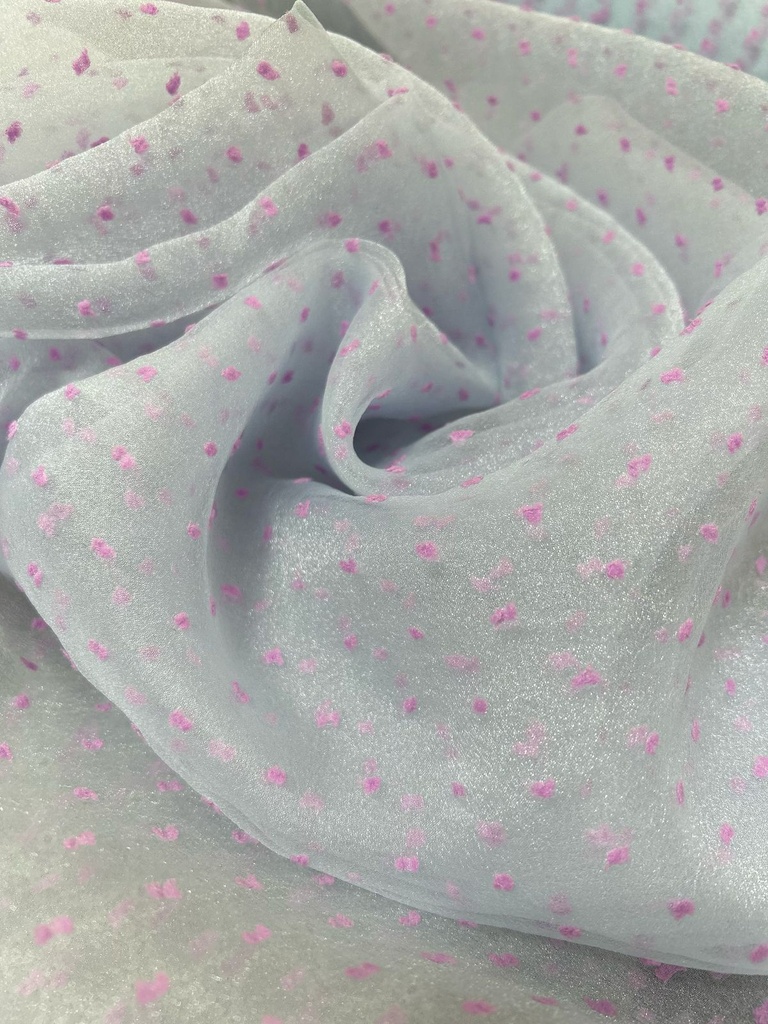 Madonna Organza Dyed Fabric (Two Tone)(Lavender on Light Blue 1)