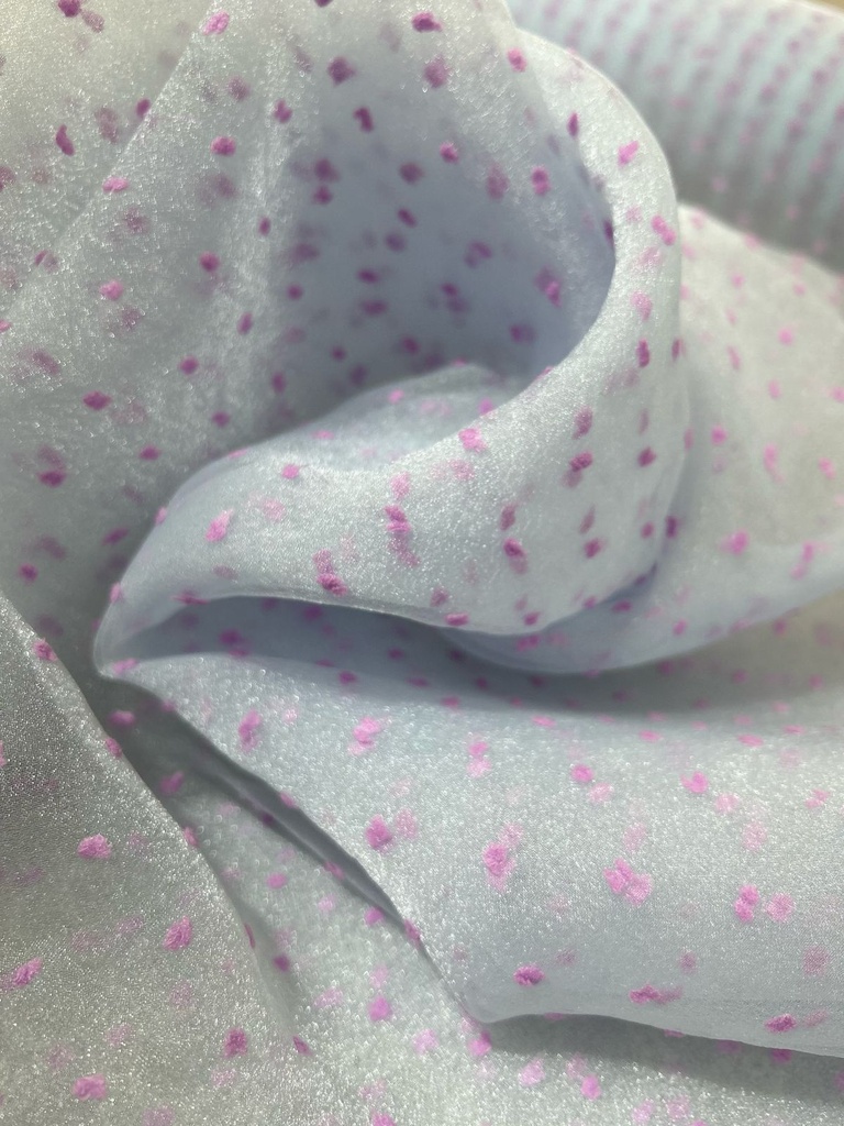 Madonna Organza Dyed Fabric (Two Tone)(Lavender on Light Blue 1)