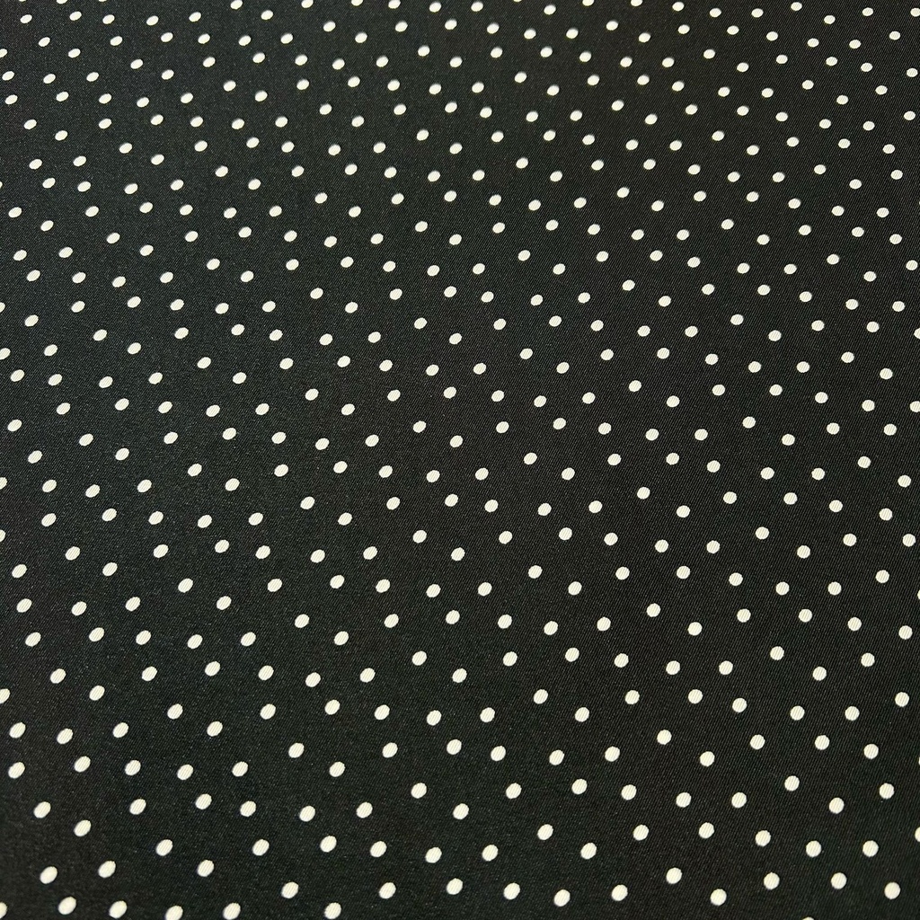 Classic (White) Polka Dots Print On Twill Satin (SS24) TSPS17
