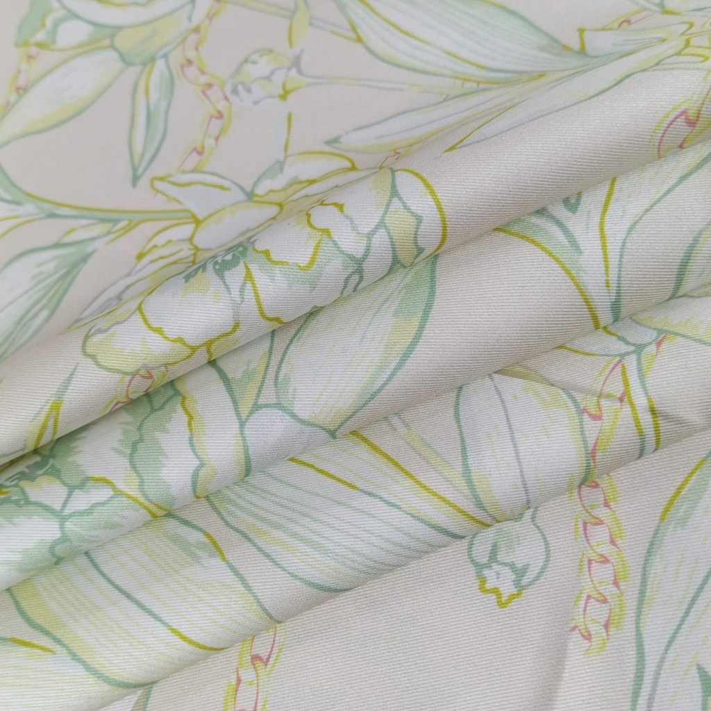 Light Pink Base Lotus Print On Twill Satin (D#78C#3) TSPS35